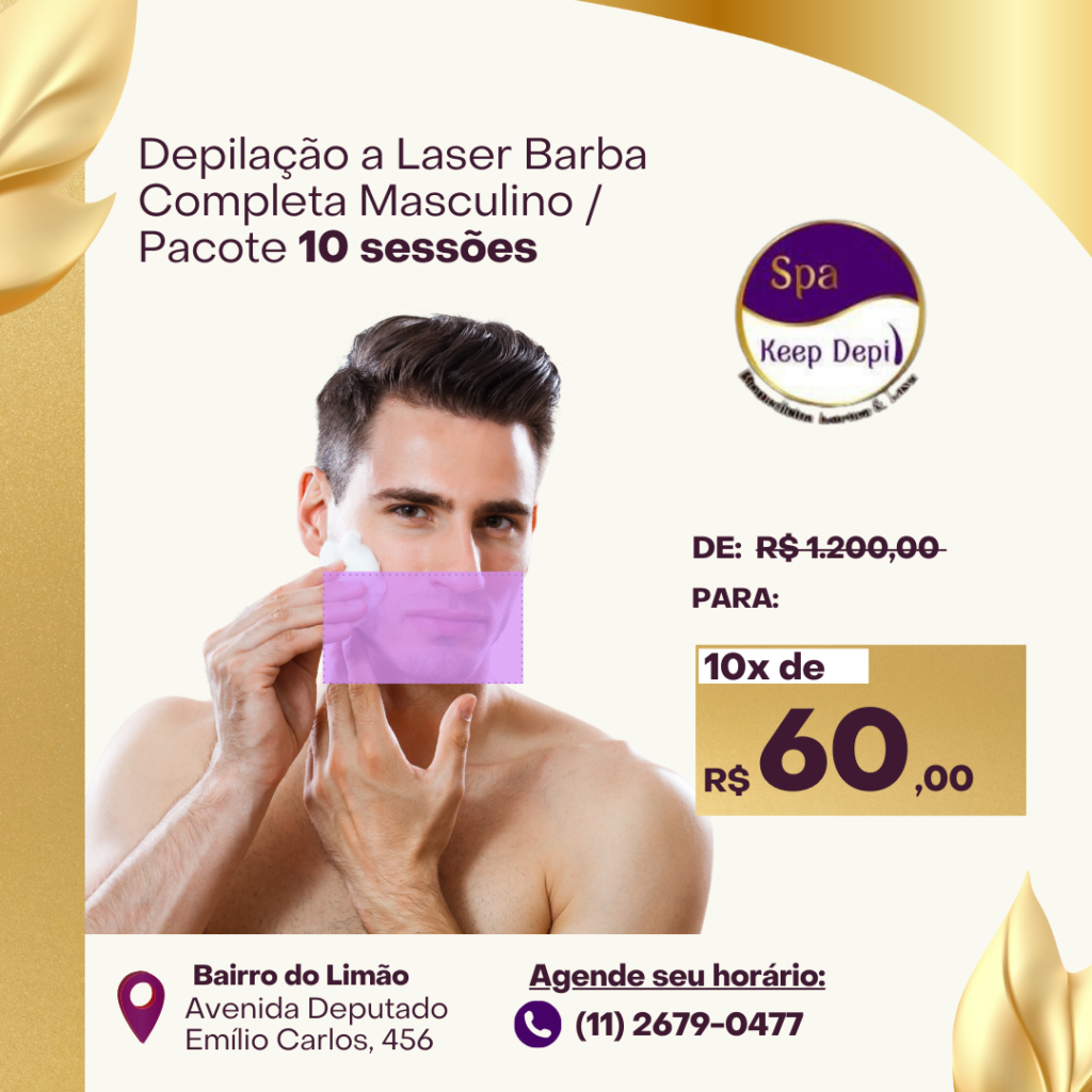 depilação a laser
lombar masculino
ombro costas
barba
virilha 
perianal